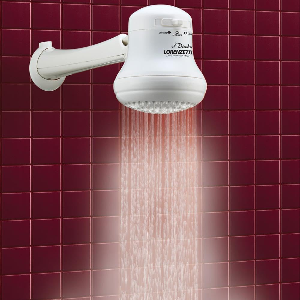 Lorenzetti Chuveiro Elétrico Branco Maxi Ducha, 5500W 110V