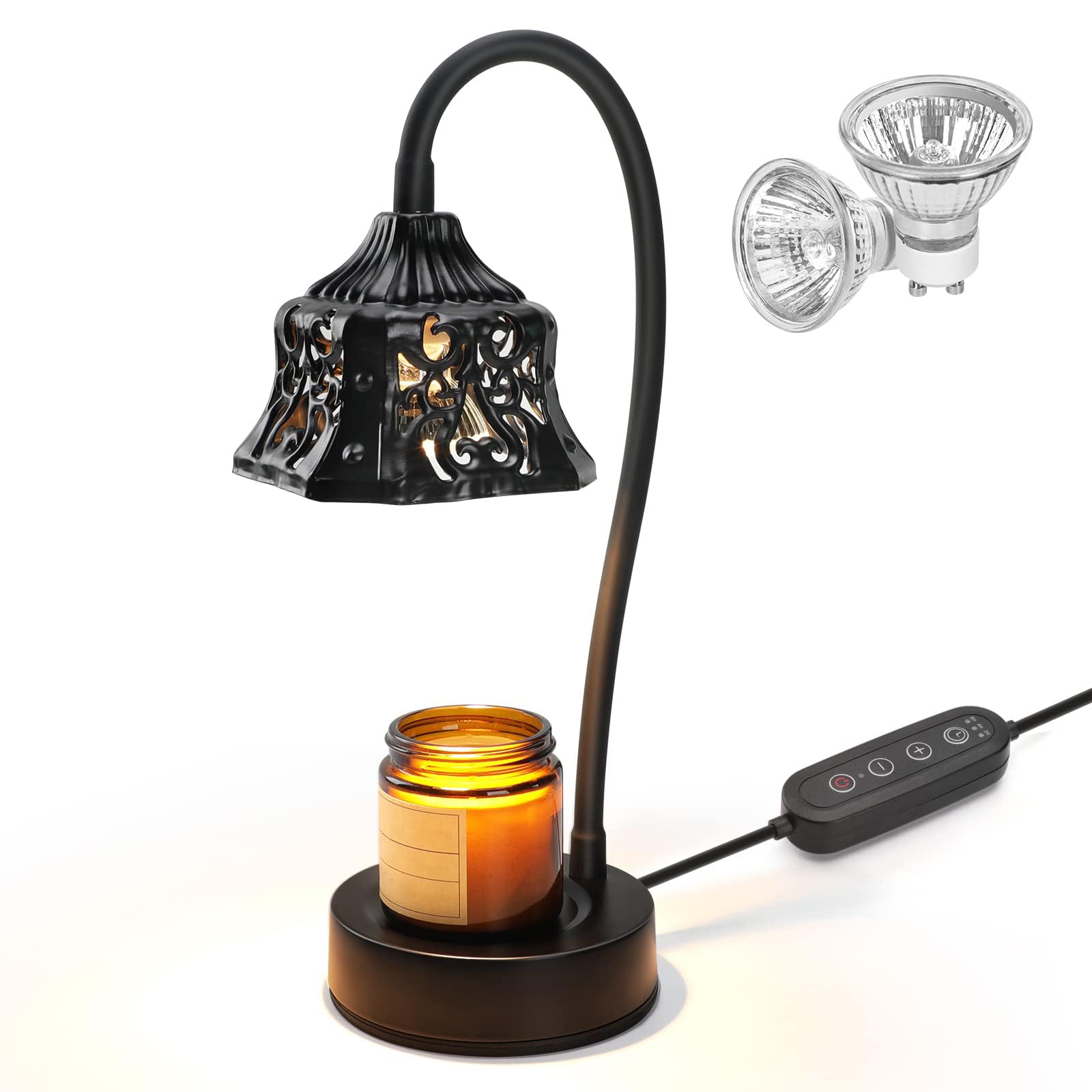 DragonSon Candle Warmer Lamp,Candle Lamp with Timer & Dimmer, Height Adjustable Candle Wax Warmer with 1 Bulbs, Candle Melter for Bedroom, Home Decor,Good Gifts for Mom