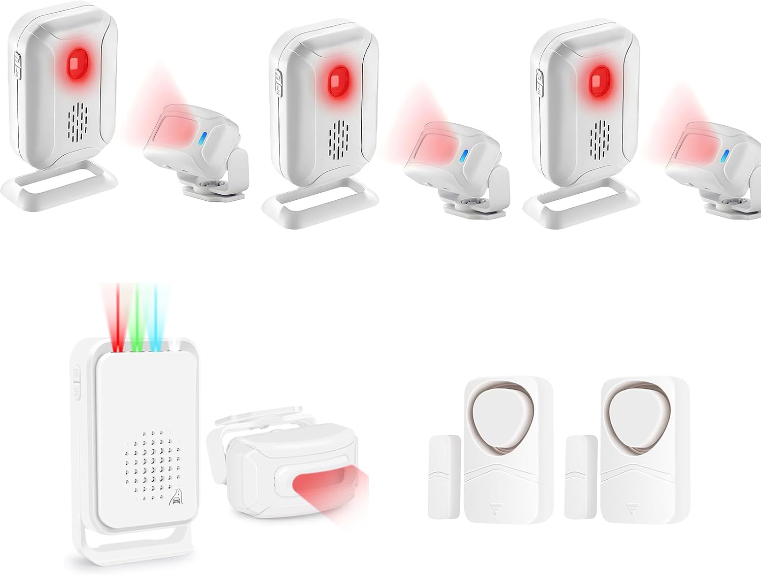 Greencycle Motion Sensor Alarm Outdoor Waterproof, Door Chime for Business, Home Security, Magnetic Sensor Door Window Alarm