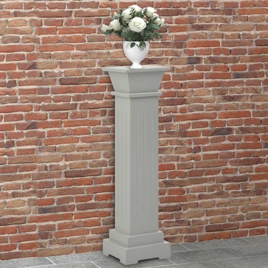 Piedistallo per Piante Quadrato 17x17x66 cm MDF Grigio 4.1kg
