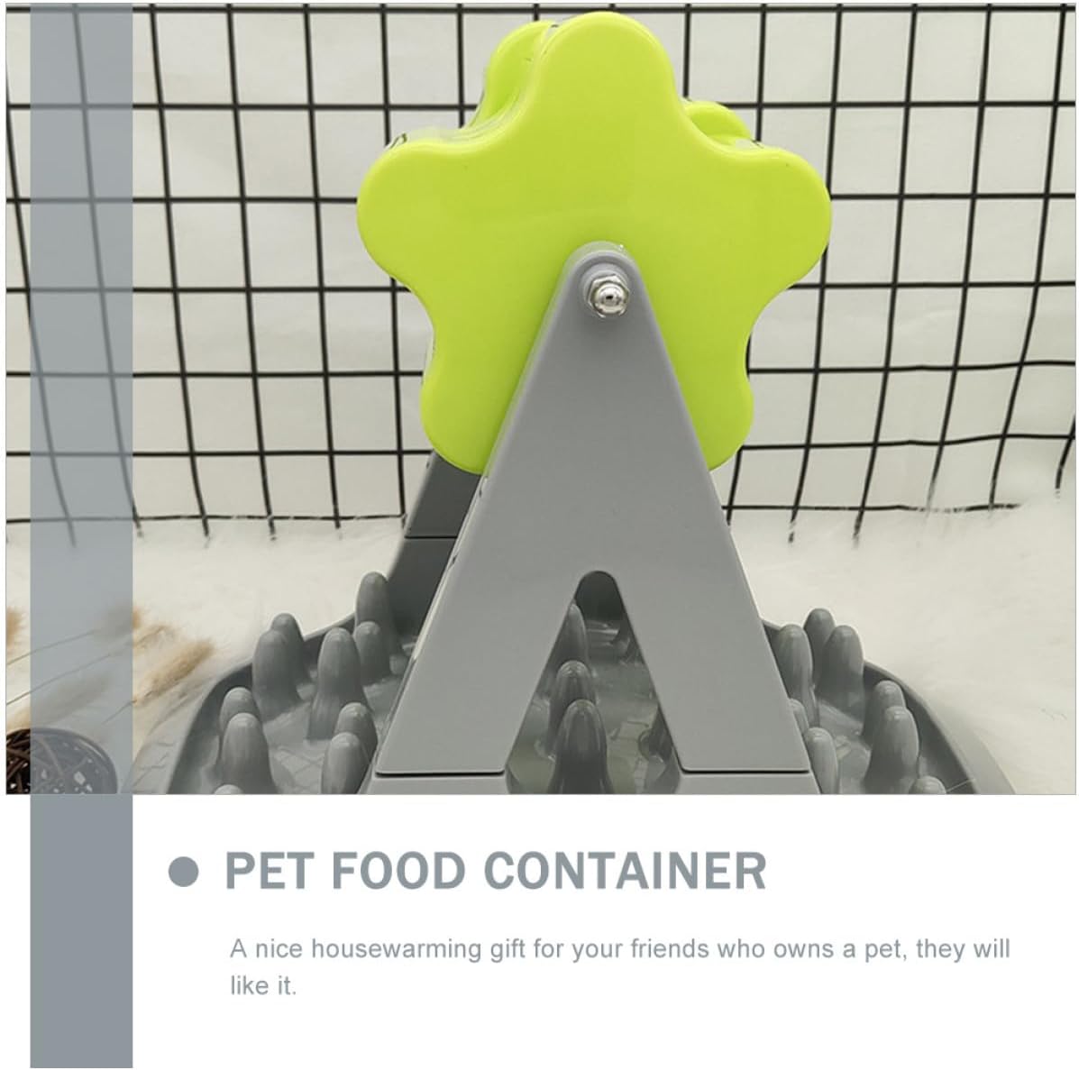 Automatic Pet Feeding Slow Feeder Bowl with Anti-Choke Rotating Design Gray and Green for Dog Training and Food Dispensing