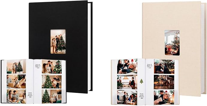 2Pack Photo Album 4x6 450 Photos with Writing Space, 4x6 Photo Album Linen Cover with Front Window 4x6 Picture Album, 450 Photos 4x6 Photo Album Book for Wedding Kids Travel Family Baby Pictures