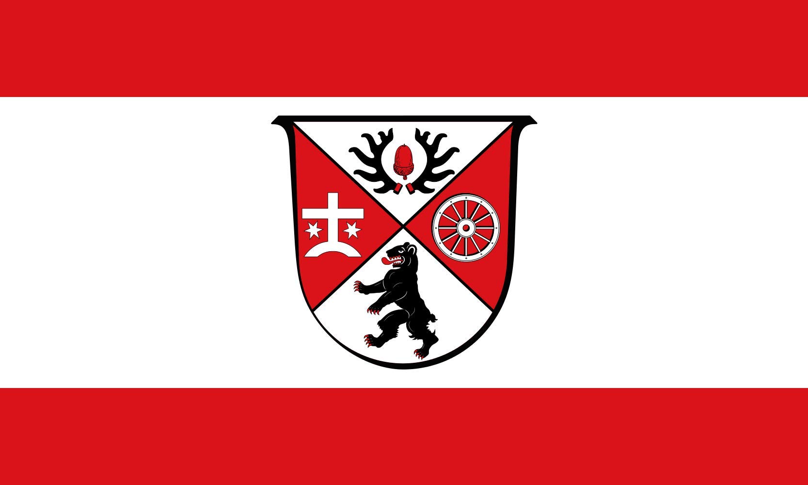 Drapeau d'Oberzent grand format pavillon de Hesse pour mât extérieur