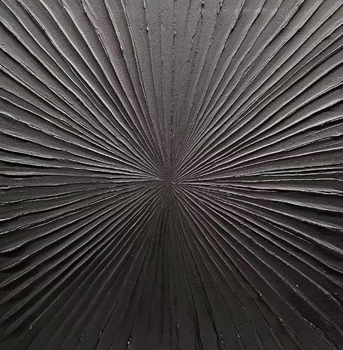YaSheng Art Black Textured Wall Art, 3D Modern Abstract Wall Art Handpainted Oil Painting Minimalist Artworks ,Wall Art for Living Room, Bedroom Wall Decor,Office Wall Decor Home ,Framed Wall Art 24x24inch