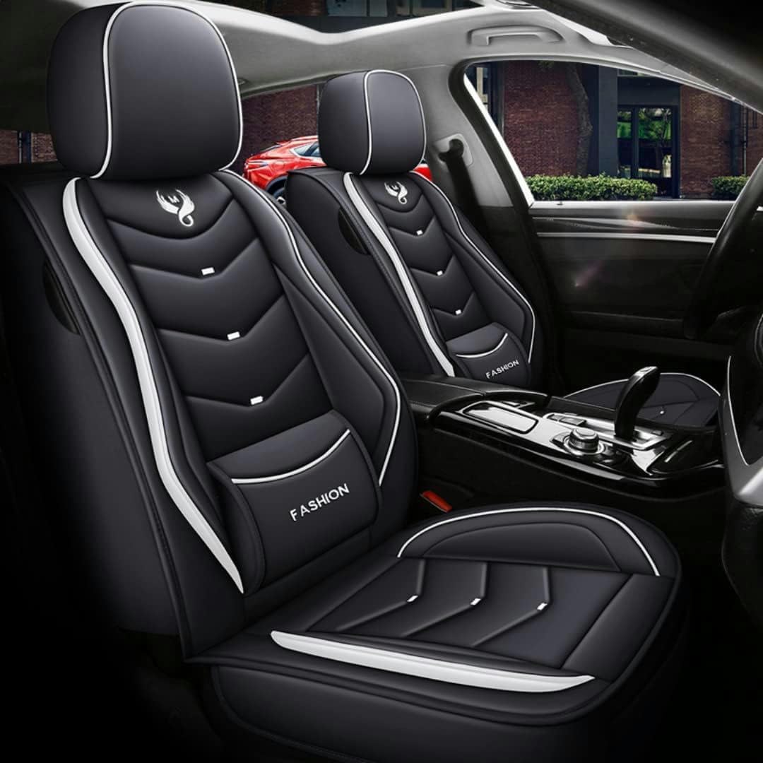 HOBIVAHOBIVA Car Seat Covers Universal Full Set for Chevrolet Corvette Grand Sport C6/Corvette Z06 C6/Corvette Stingray Cabriolet C7 Car Accessories,white