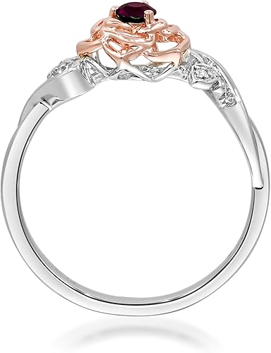 Miniatura 3 de Gin & Grace Anillo de plata de ley 925 y diamante blanco natural de rubí genuino para mujer. El anillo está diseñado por el anillo Smithsonian de