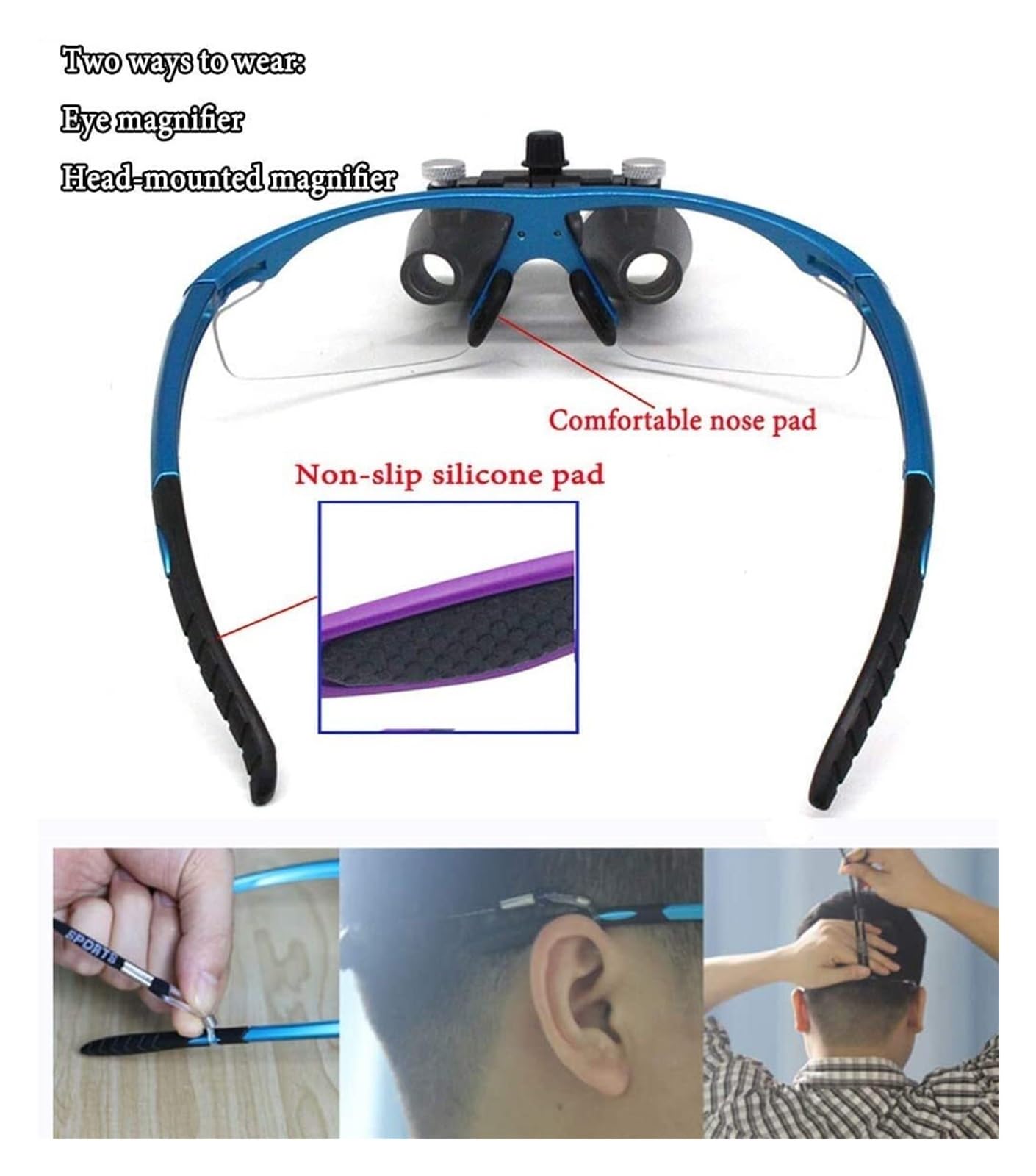 Lenti Ingrandimento 3.5X con LED Regolabile - Supporto Testa Ergonomico e Custodia Metallica per Odontoiatri, Chirurghi e Professionisti Medici
