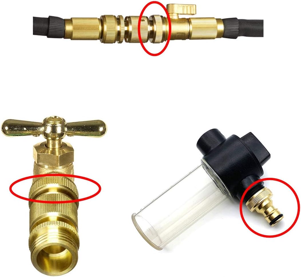 JZK 4 PCS 3/4 inch 3/4" tap Connector Brass Fittings for Hoses Garden Hose Connector Attachment for Outside tap Garden tap Fittings for Hose Pipe - Image 5