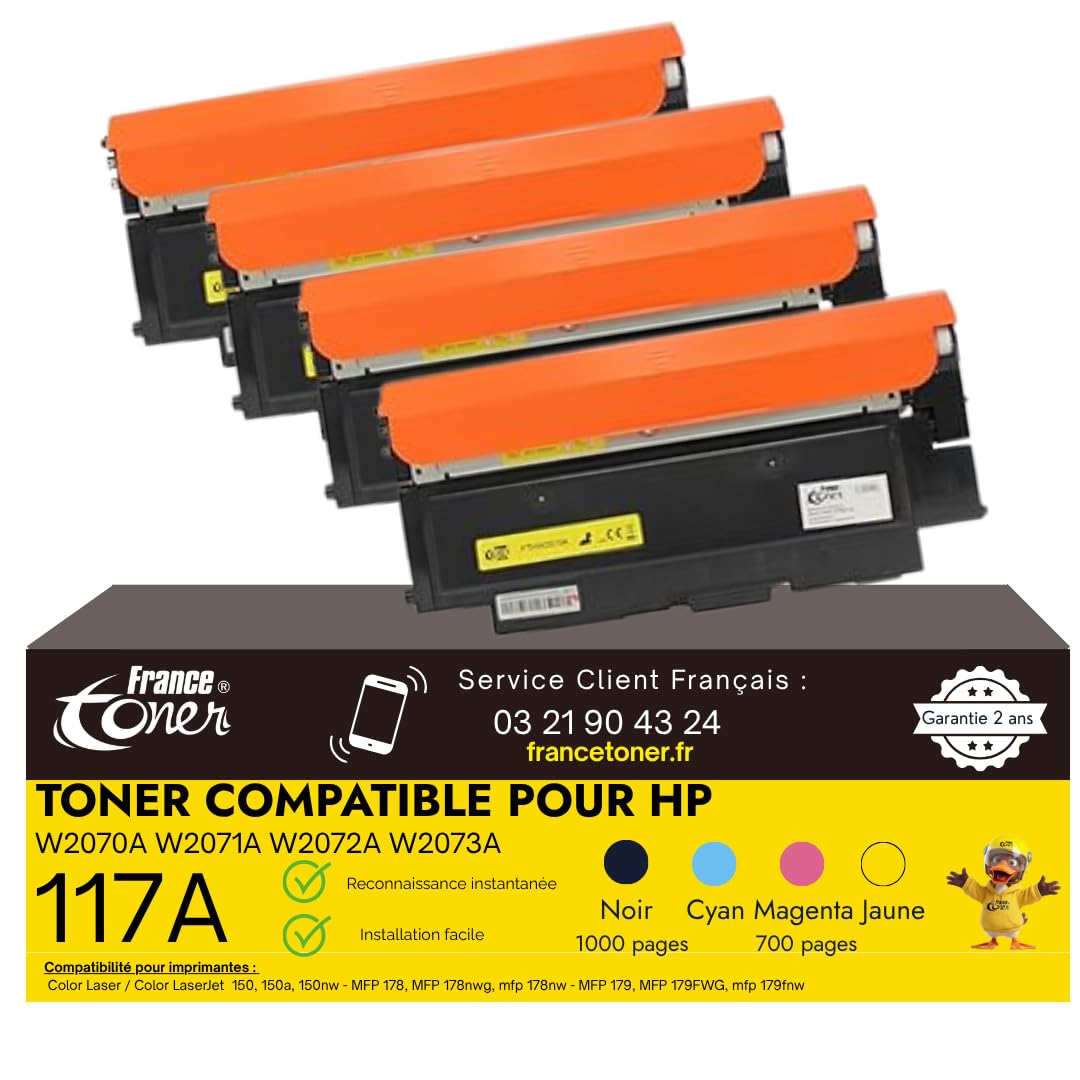 117A 4 Toners Compatibles pour HP Color Laser MFP 178nw 179fnw