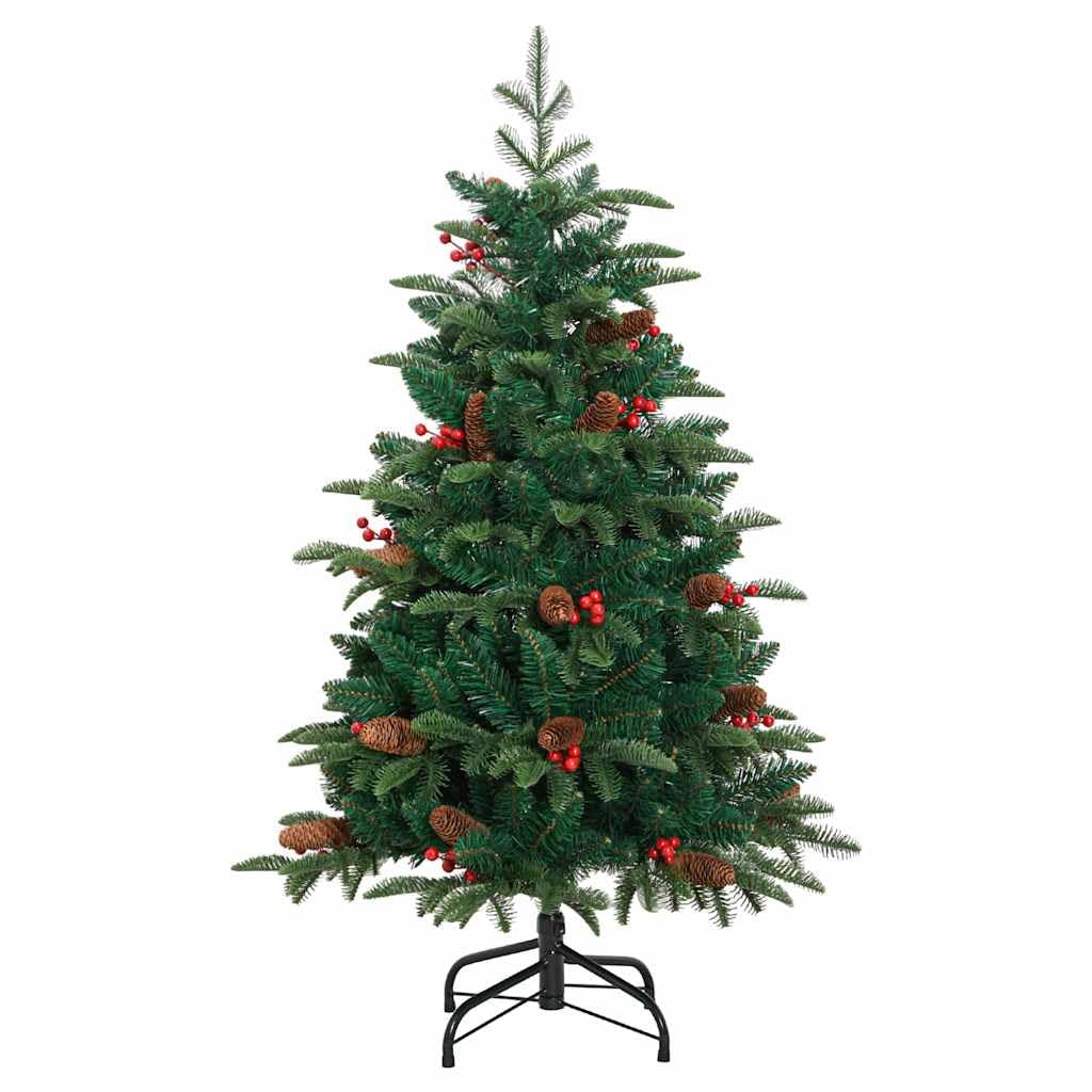 Sztuczna choinka z 150 diodami LED, wysokość 150 cm, zielone drzewko PCW ze stabilnym metalowym stojakiem, do użytku wewnątrz i na zewnątrz, 8 trybów błysku, zasilanie przez USB