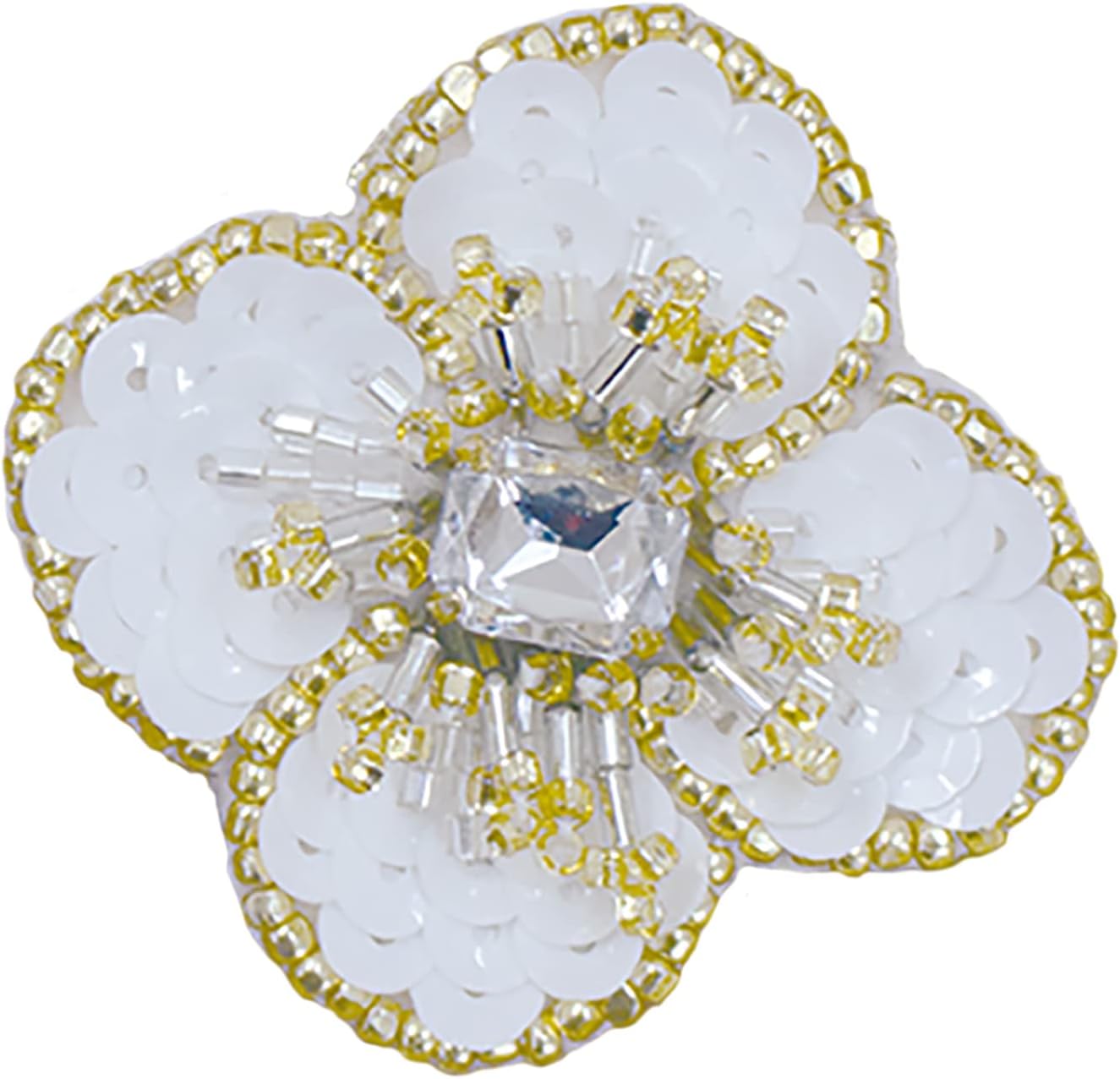 TOHO H-BDT-2 Bead Deco Embroidery Kit, Beginning Bead Deco Embroidery, Flower Brooch, Bianca