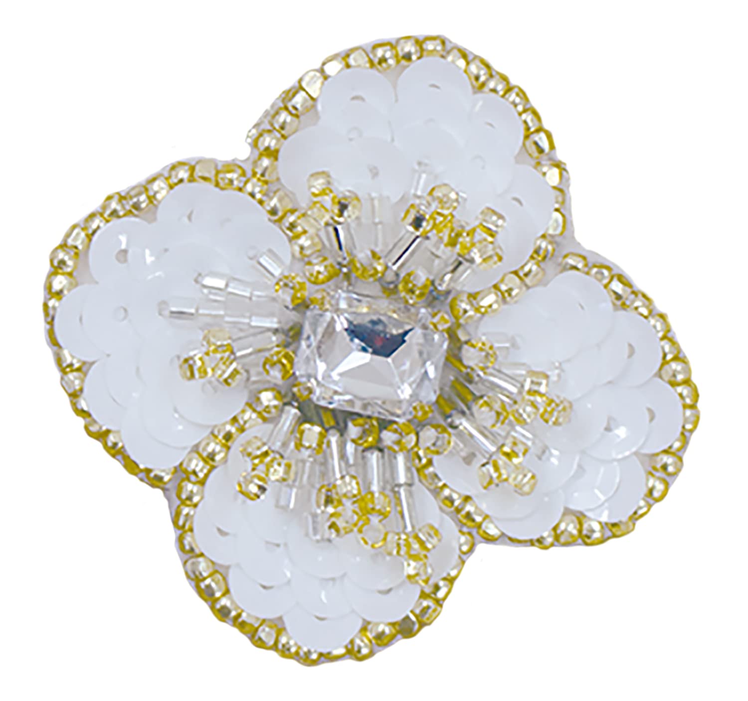 TohoH-BDT-2 Bead Deco Embroidery Kit, Beginning Bead Deco Embroidery, Flower Brooch, Bianca