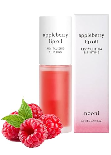 NOONI - Aceite coreano Appleberry para labios, ayuda a suavizar los labios secos, cuida de la piel, es vegano y tiene certificado PETA, sin