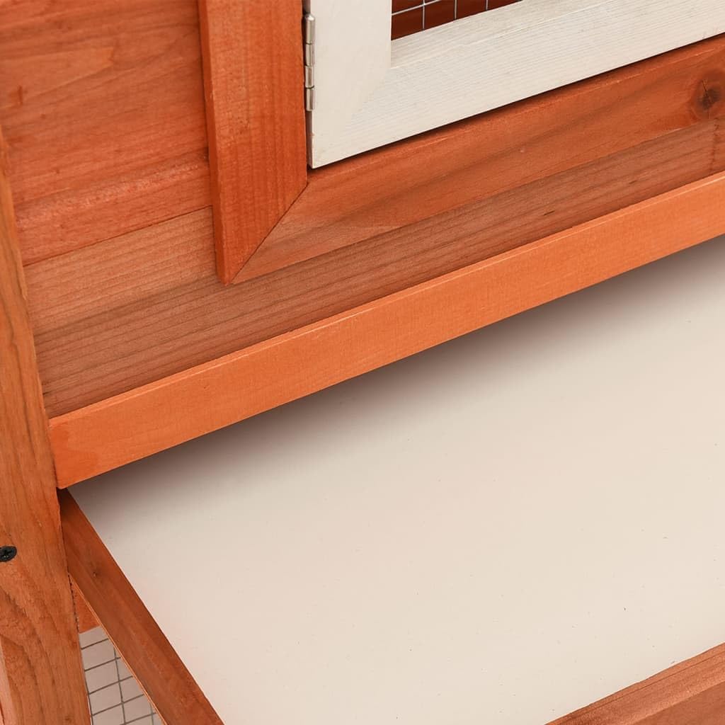 Large Brown Pine Wood Outdoor Rabbit Hutch - Modular Bunny Cage for Garden Pets, Weather-Resistant, Spacious Design, Easy Access, Ideal for Rabbits, Guinea Pigs, and Small Animals