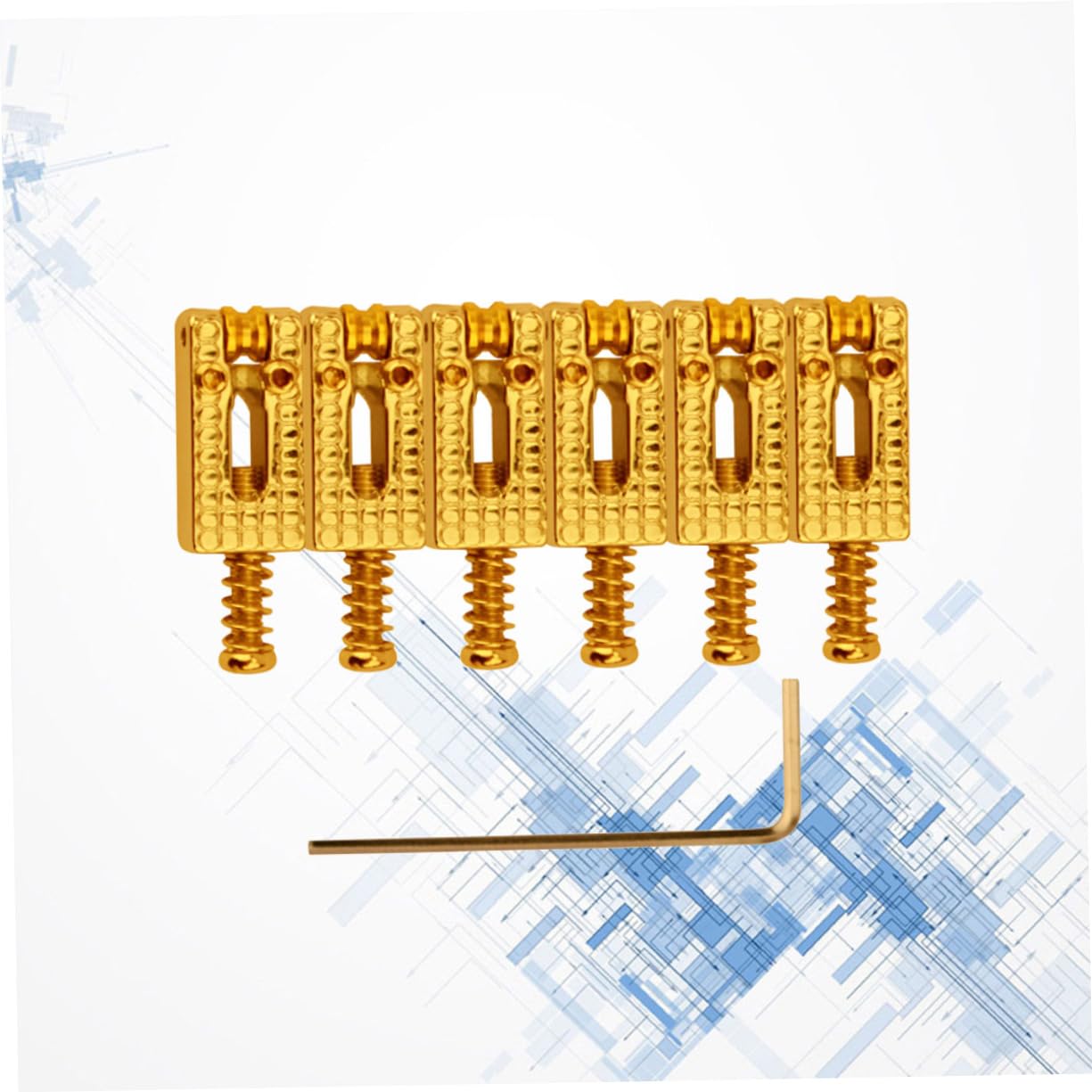 ifundom Snake Pattern Bridge Roller Guitar String Saddles 6 Pack with Saddle Wrench for Easy Install