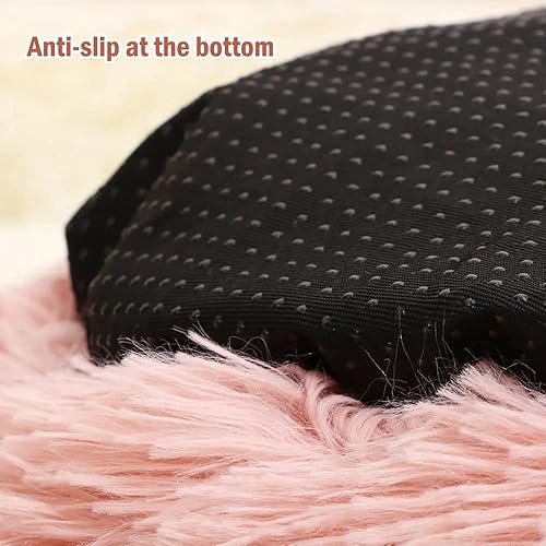 Vista 57 de Cama para gatos de interior y perros pequeños y medianos, lavable de 20/24 pulgadas, piel sintética redonda y esponjosa, parte inferior gruesa Arco