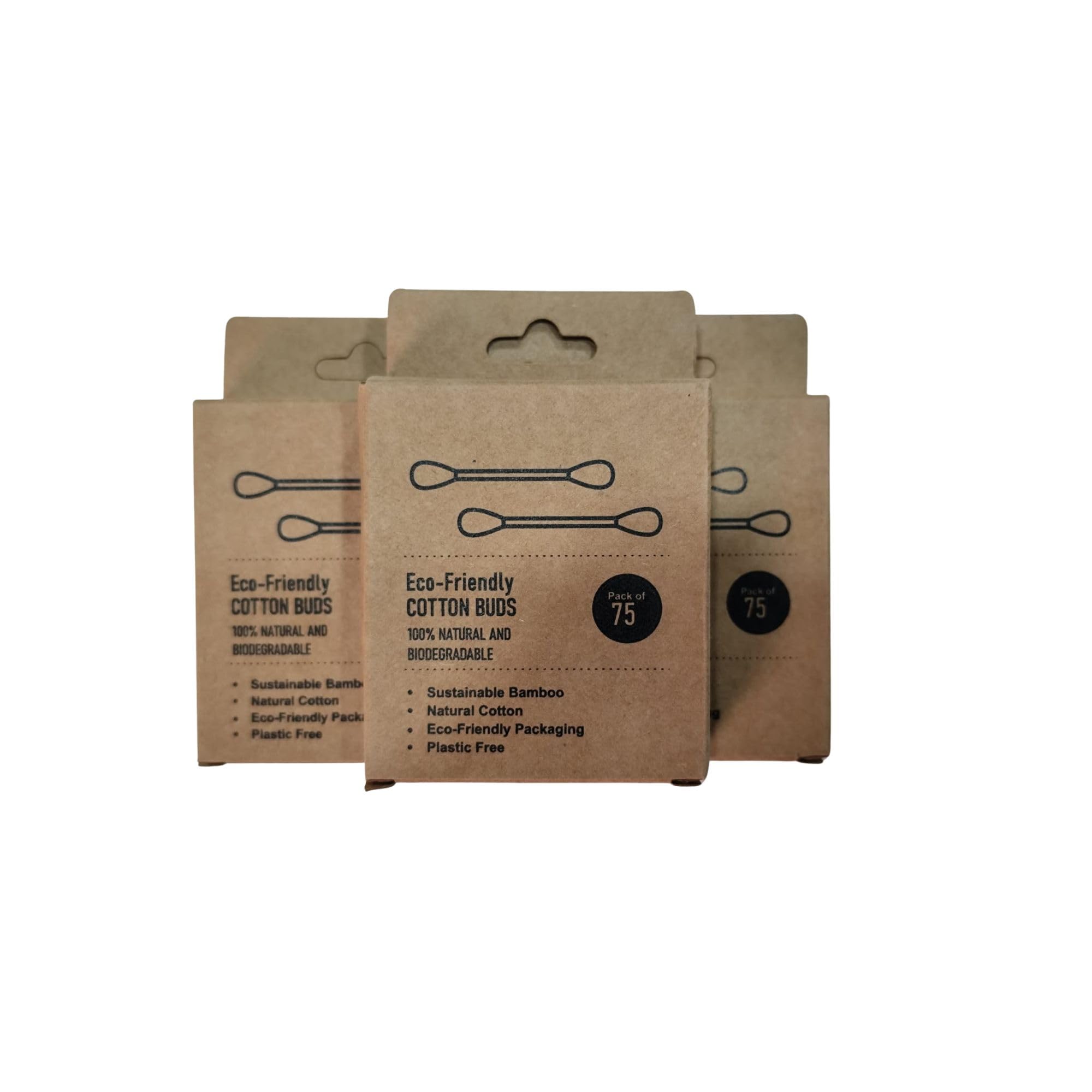 Brand Flash Natural Cotton ear Buds with Bamboo Sticks, Pack of 3, 225 swabs, Plastic-Free, Biodegradable-image-21