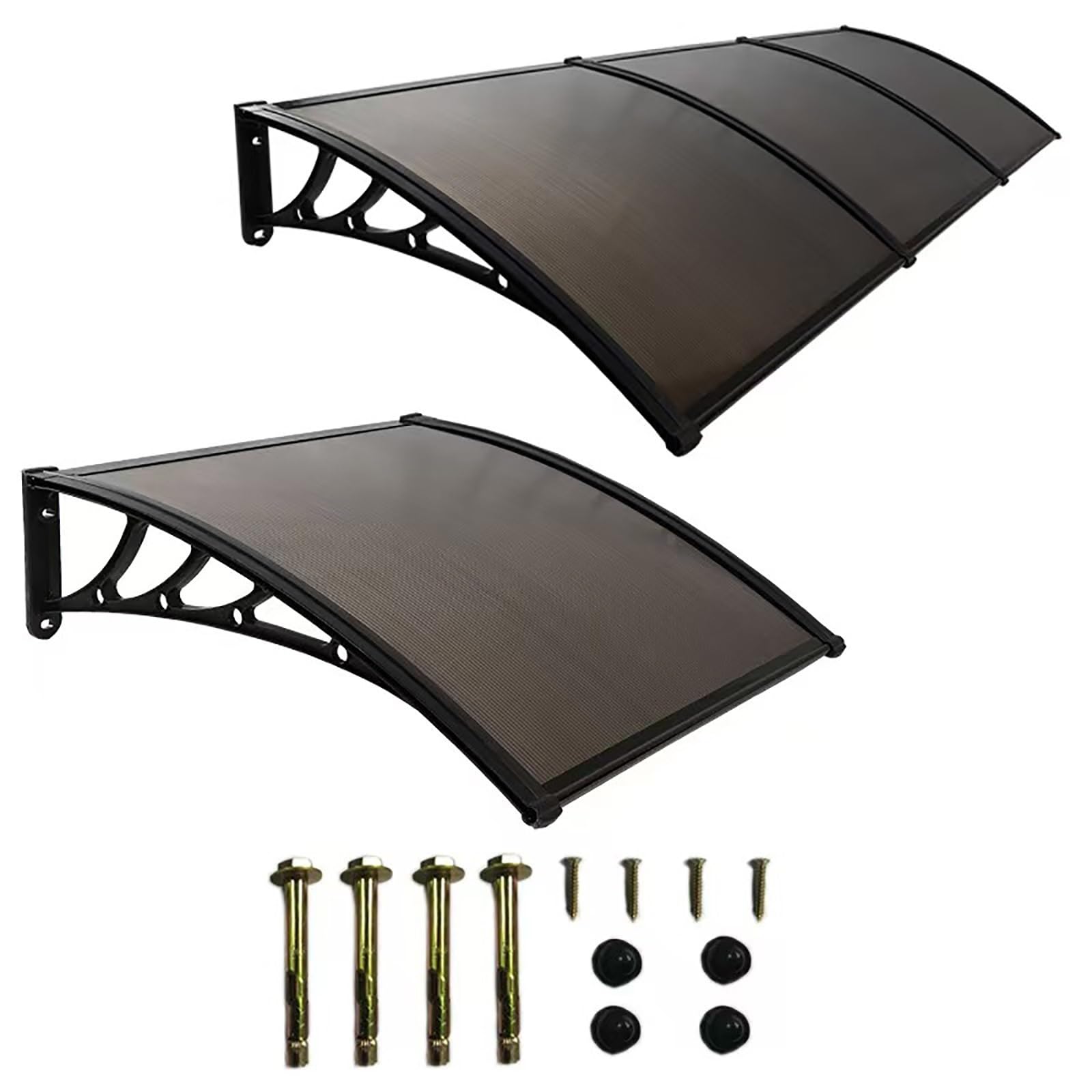 SHAARI Marquesina Puerta Soporte de aleación de Aluminio Policarbonato Placa de Cubierta, Fácil de Instalar, Protección contra los Rayos UV,(Black,80x100cm)