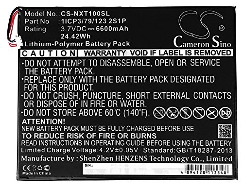 Cameron Sino Cameron Sino 6600mAh Li-Polymer High-Capacity Replacement Batteries for Nextbook NXW10QC32G, Nextbook 10", fits Nextbook 1ICP3/79/123 2S1P