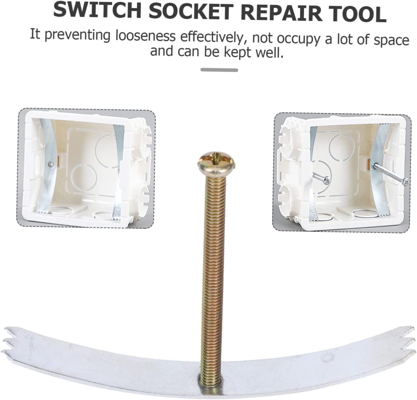 20pcs 86 Box Fixer Switched Outlet 86 Type Repair Screw Electrical Junction Box Galvanized Iron Silver Socket Repair Screw Replace Repair Cassette Cassette