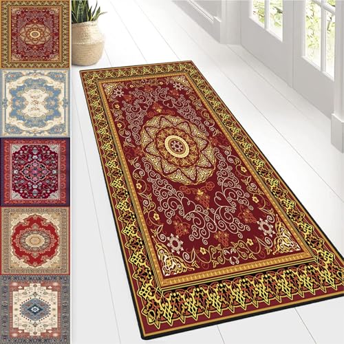 カーペット ラグ ラグマット絨毯 92 x 220 cm 滑り止め付,洗える抗菌,北欧おしゃれ防ダニ加工防臭おしゃれ音ずないキチンマ廊下カーペロン廊下用、ロル家庭、オフィスなどの場所, A
