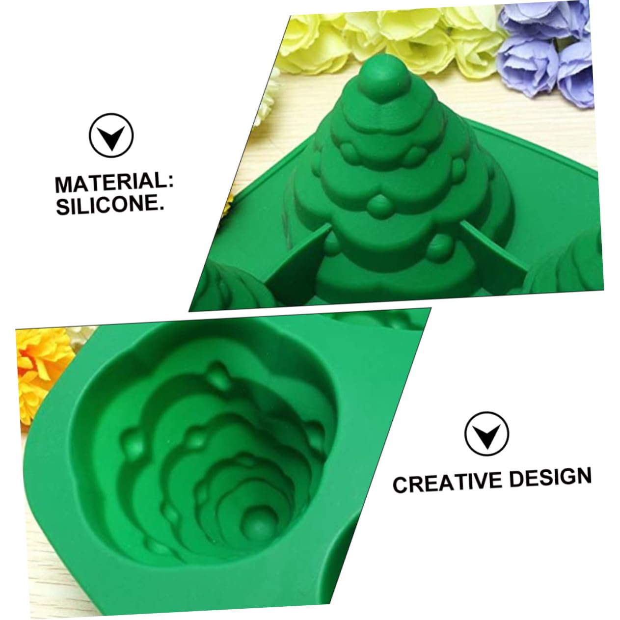 MAGICLULU 2 Pezzi Adorabile Stampo Per Biscotti A Forma Di Albero Di Natale Strumento Unico Per Modellare Il Cioccolato Stampo Da Forno Verde