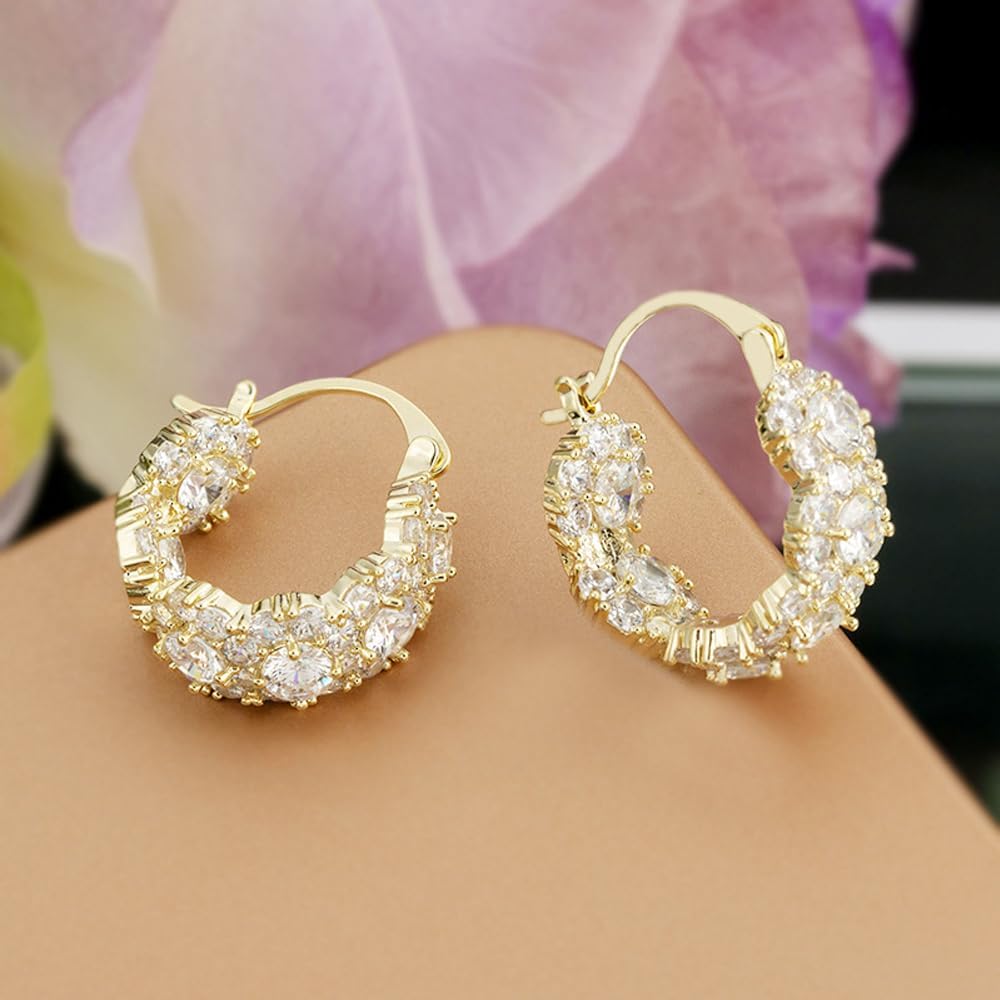 MIKAMU 14K Gold Hoop Earrings for Women CZ cubic zirconia Gold Plated dainty Hoop Earring for Women Jewelry - Image 6