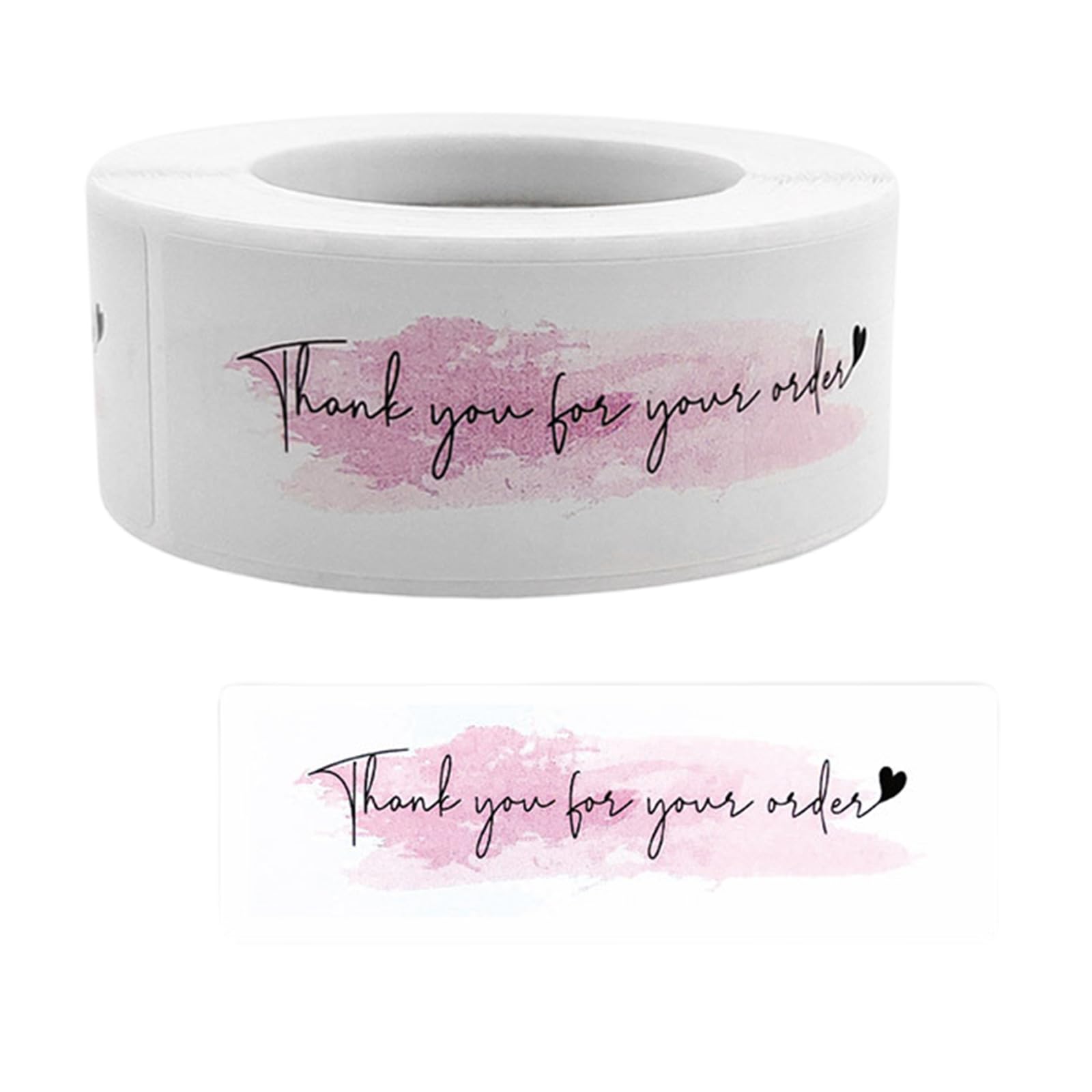hogtnd 1 Roll Thank You Label Stickers, Adhesive Roll for Small Business, Retailers, Shops and Gift Wrapping Adhesive Label Stickers