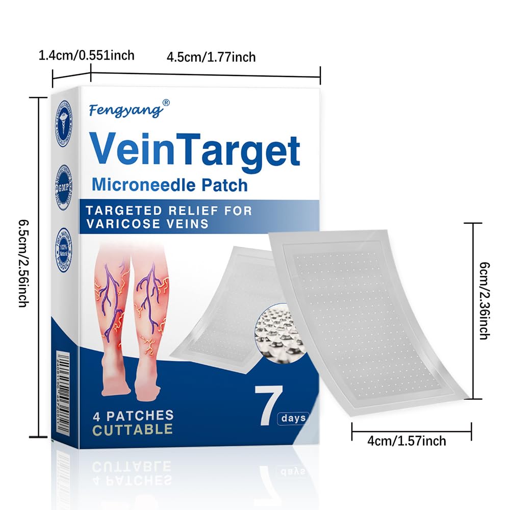 Fengyang® VeinTarget Microdarts Patch, plastry terapeutyczne żylne, usuwanie pająków naczyniowych, poprawia krążenie krwi, dla każdego rodzaju skóry