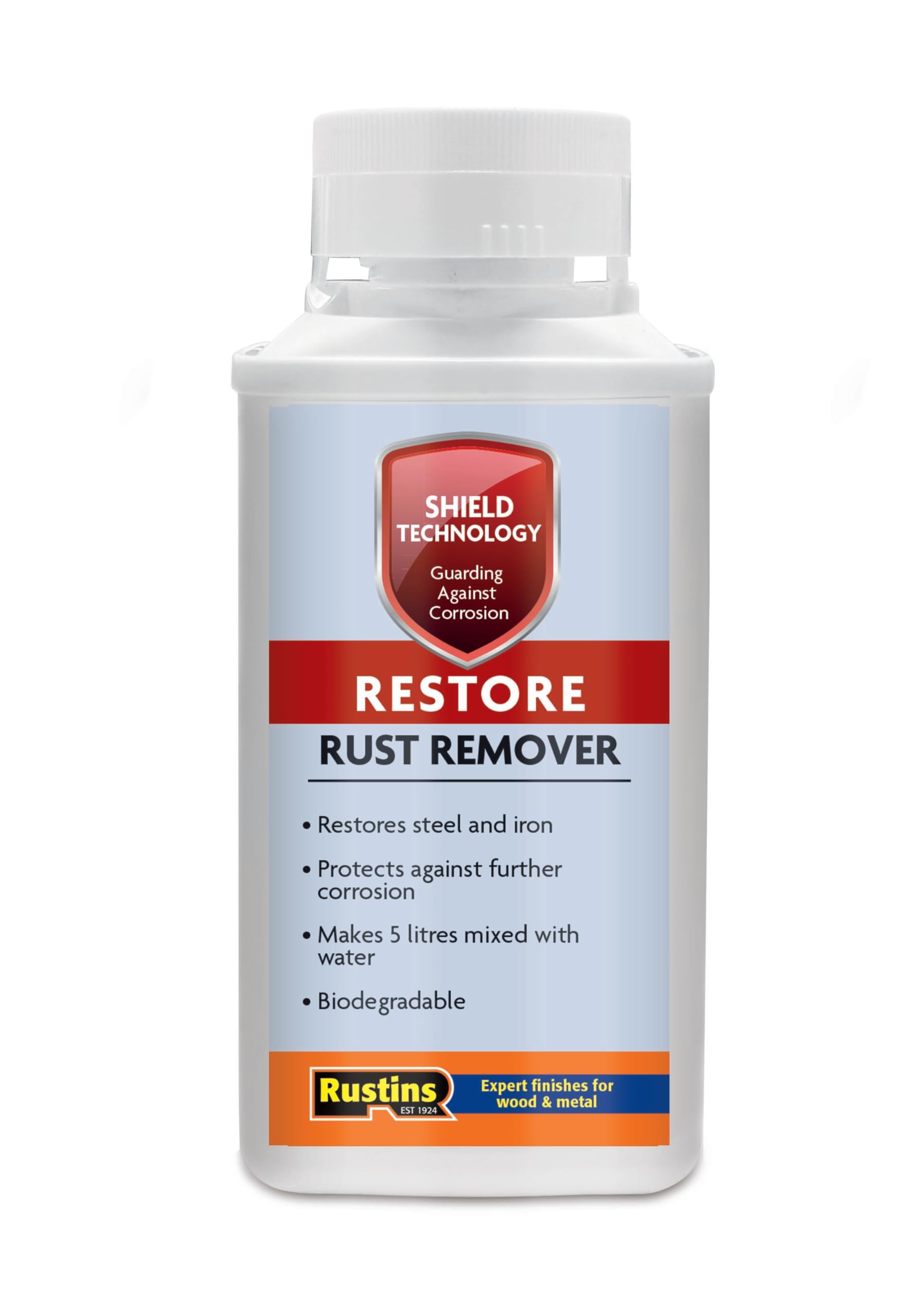 Rustins Shield Technology Rust Remover 250ml – Restore and Protect Metal Surfaces Fast-Acting Formula with Advanced Shield Technology for Sustainable Rust Removal