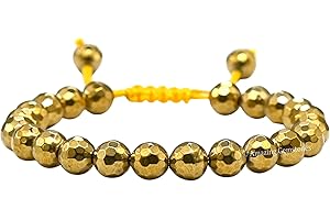 Golden Hematite Diamond Cut Bracelet: Protection and Healing Crystal Gemstone