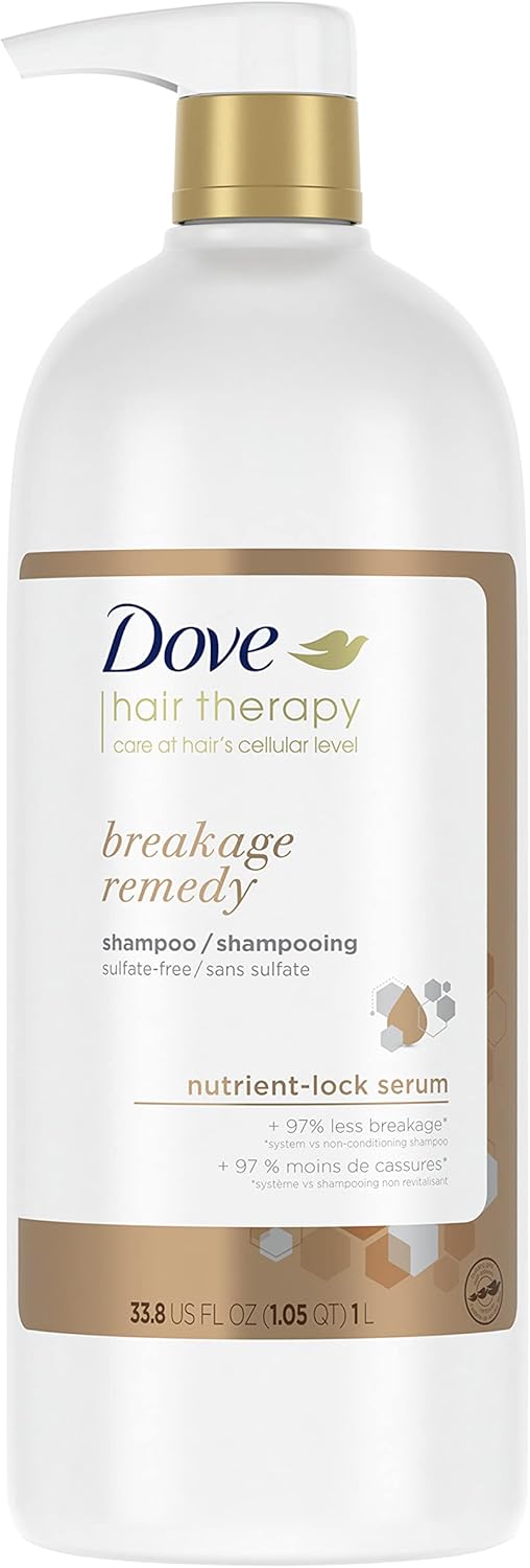 Dove Hair Therapy Shampoo for Damaged, Breakage Remedy with Nutrient