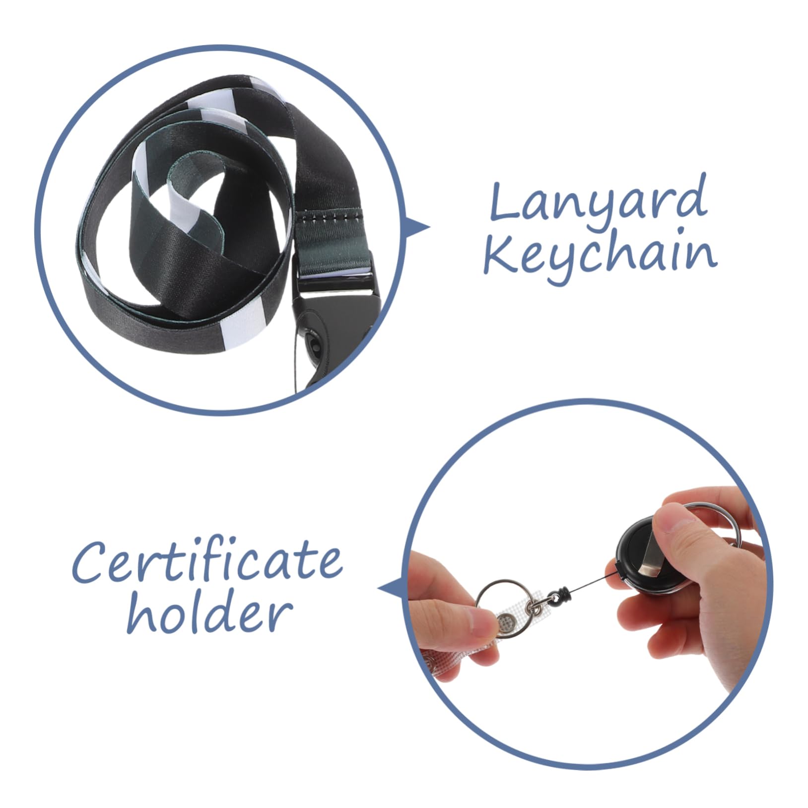 Portatarjetas Retráctil Negro - Cubierta Protectora Para Credenciales, Con Cordón, Desmontable, Ideal Para Oficina, Escuela O Eventos