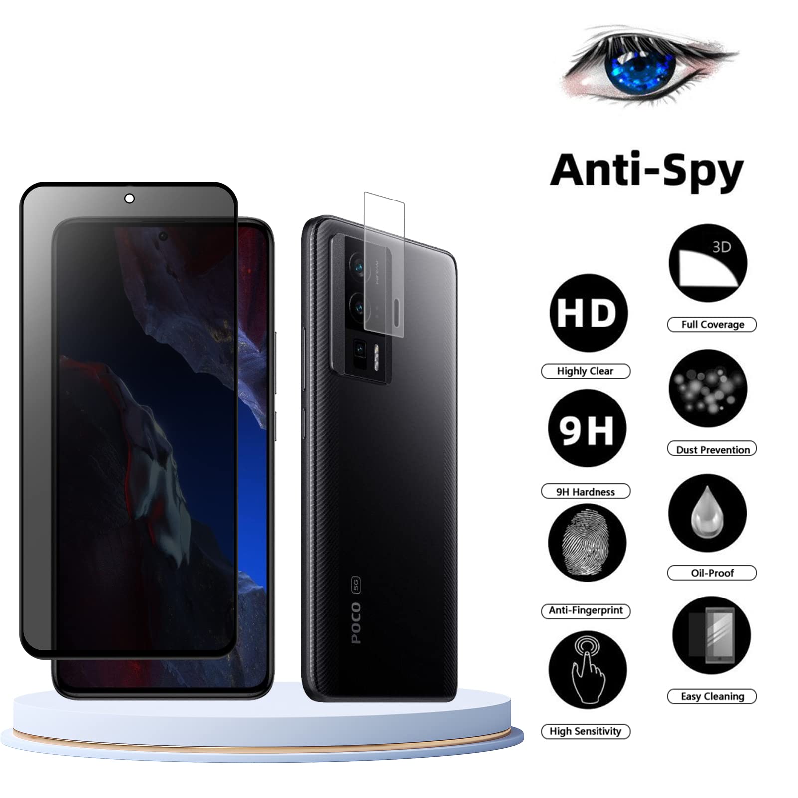 Schutzfolien-Set Für Xiaomi Poco F5 – 2x Displayschutz + 2x Kameraschutz, 9H Härte