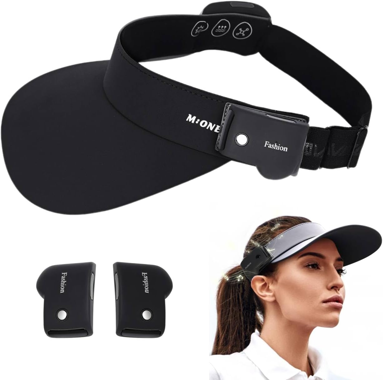 Smart Sun Visor Hat with Bluetooth Music, Light Sport Sun Visor for Men Women, UV Protection Cap for Hiking, Golf, Beach