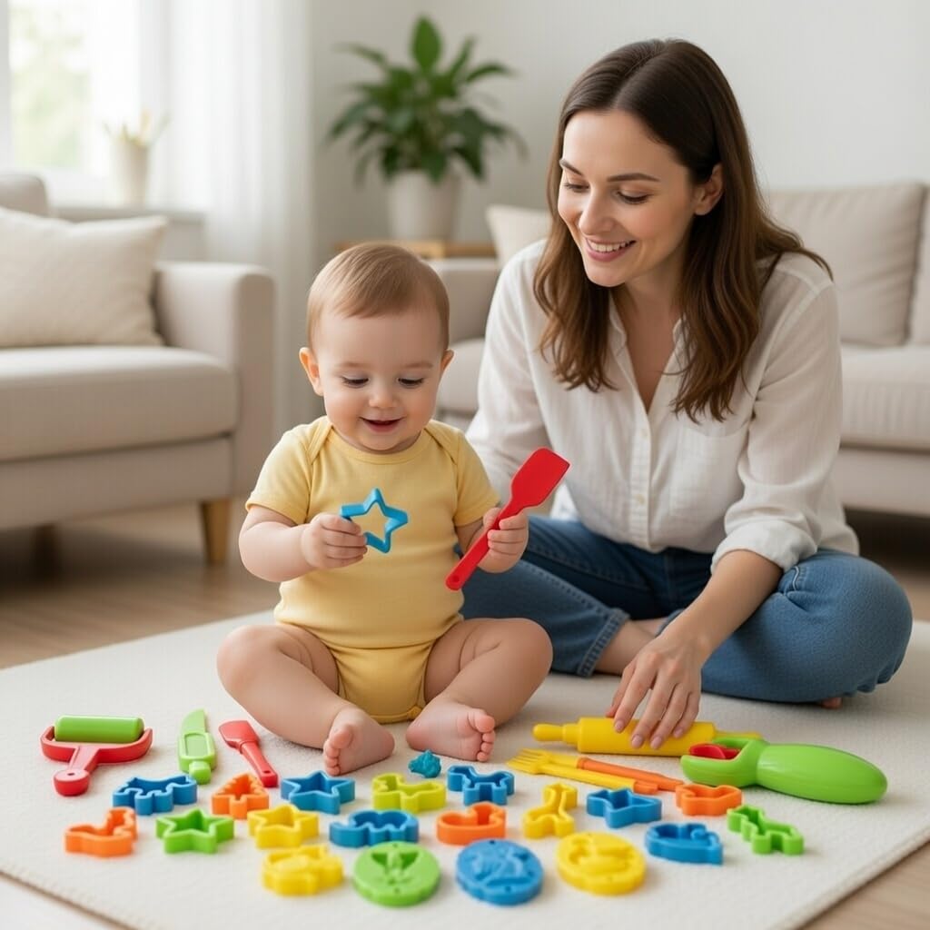 Clayo -26PCS Play Dough Tools Set for Kids Playdough Cutters and Molds with Rolling Pin and Sculpting Tools - Image 4