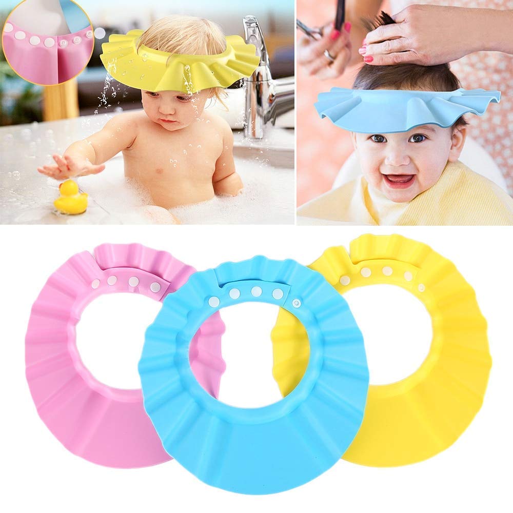 REEYANSH CREATION Baby Shower Cap, Bathing Hat for Child Head & Hair Wash, Soft Bathroom Cap for Kids, Adjustable Tops for Eyes and Ear Protection While Shampoo (Multi Color, 6 Month - 4 Year)-picture-34