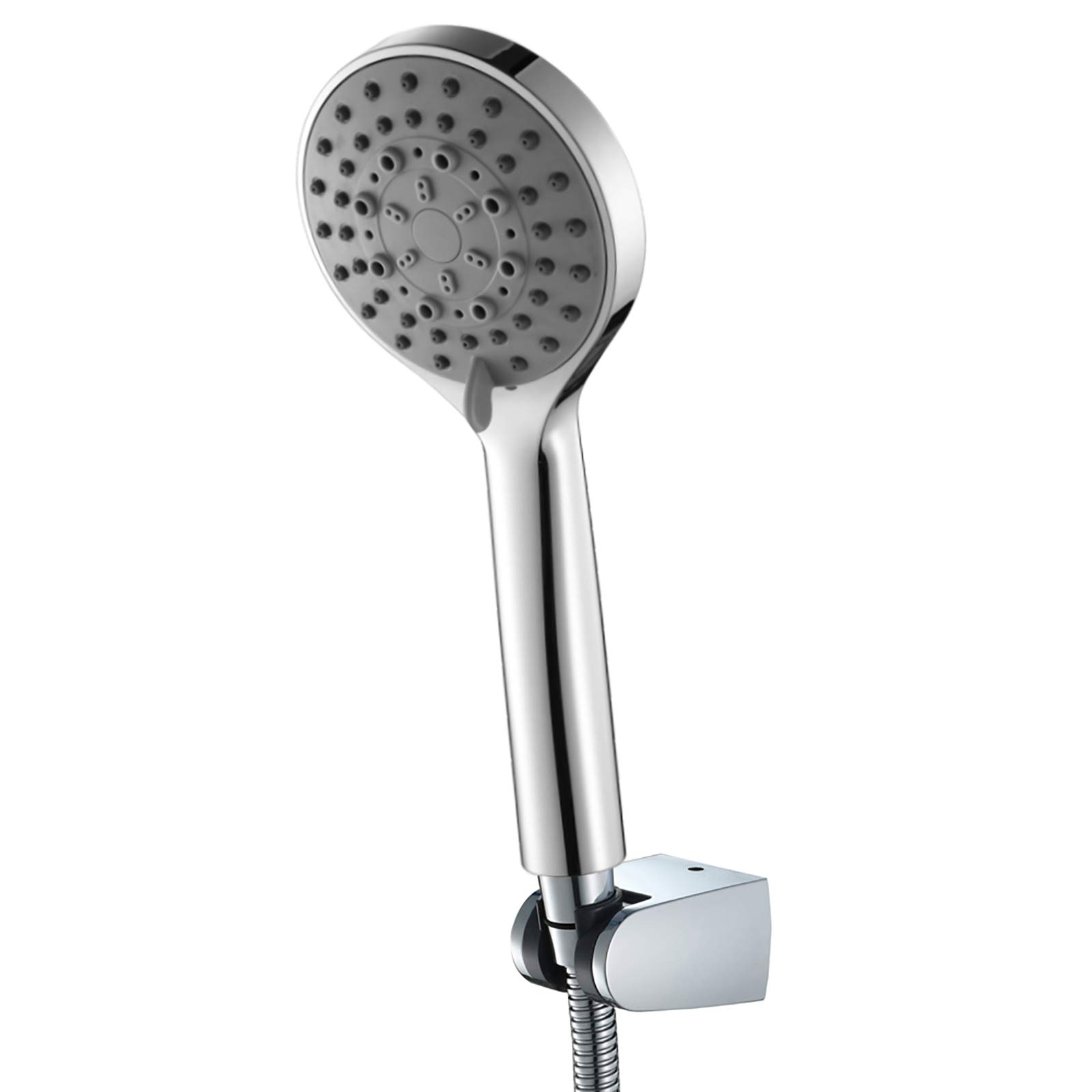 Juego de Cabezal de Ducha de Mano Universal Cromado con 5 Modos de Agua, rociador de Ducha de Mano de Alta presión ABS con Soporte ABS y Manguera de Ducha de Acero Inoxidable