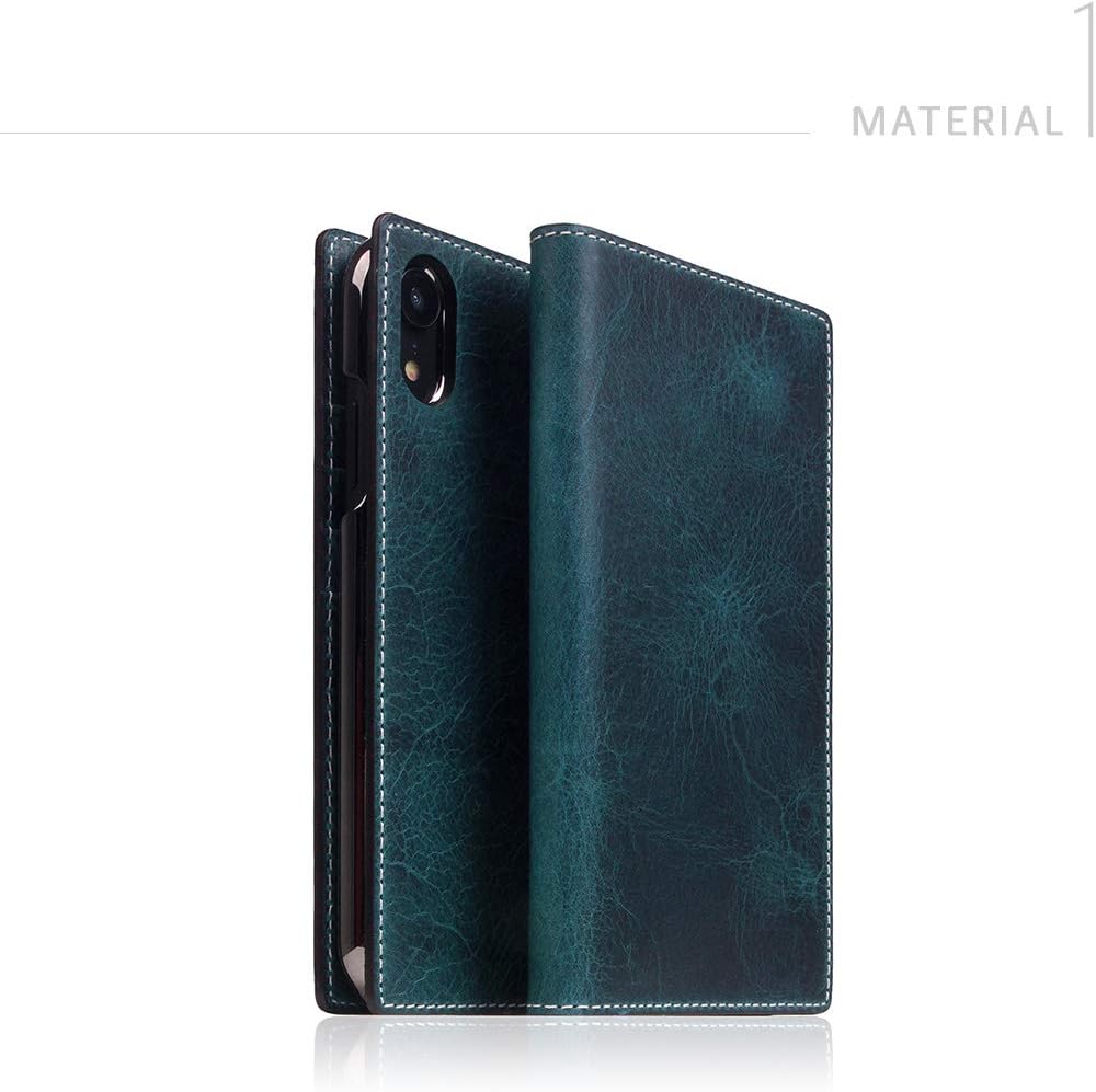 Design SD13690i61 Flip Case for iPhone XR, Genuine Leather, Brown, 6.1-Inch, iPhone Cover, Wireless Charging Compatible