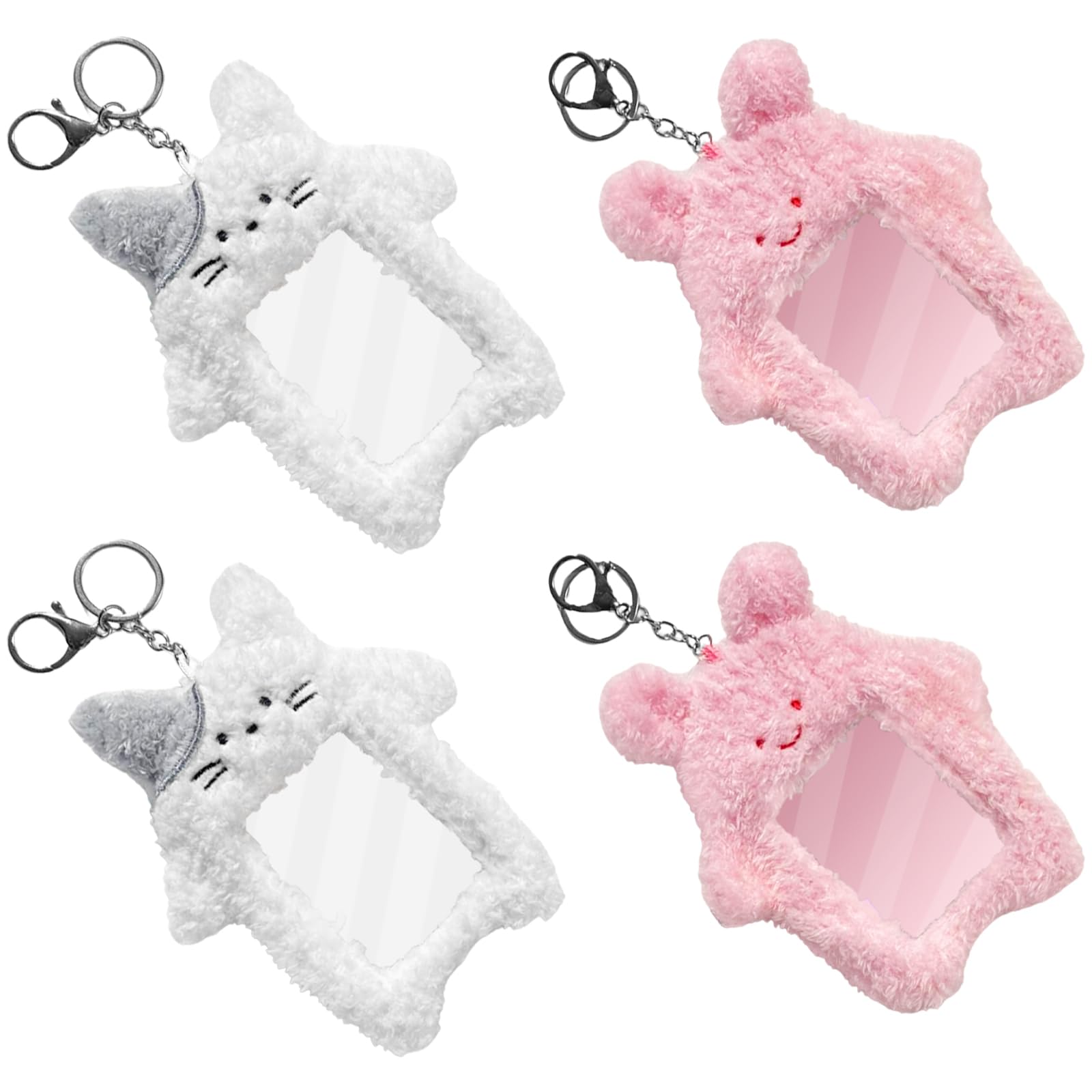 Maxtonser 4pcs Photocard Holder with Keychain for Girl Idol Photo Holder Bus Card Protector Clear Sleeve