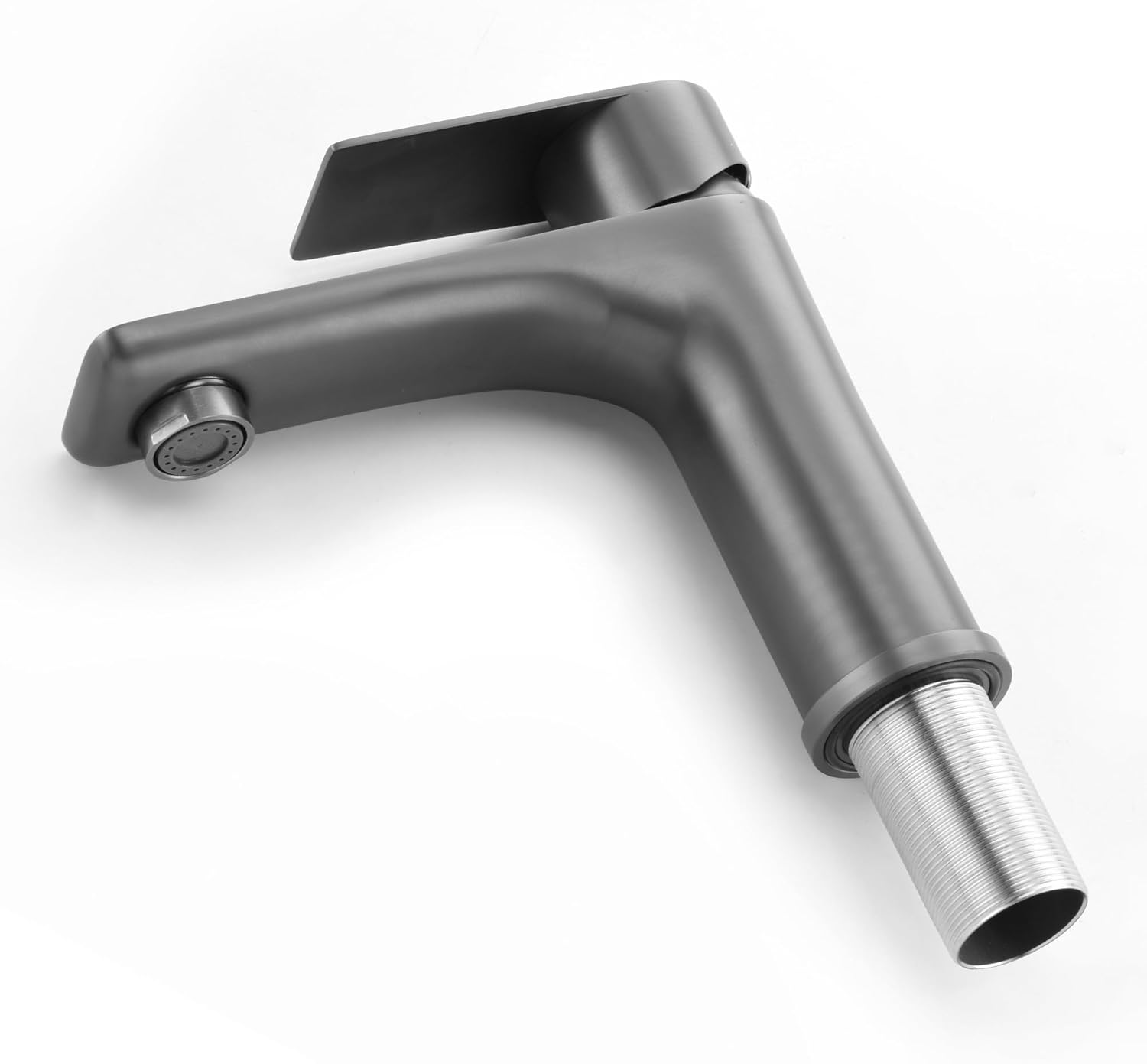 SUMERAIN Bathroom Faucets for Sink Lavatory Faucet 304 Stainless Steel Single Hole Single Handle, Gun Gray