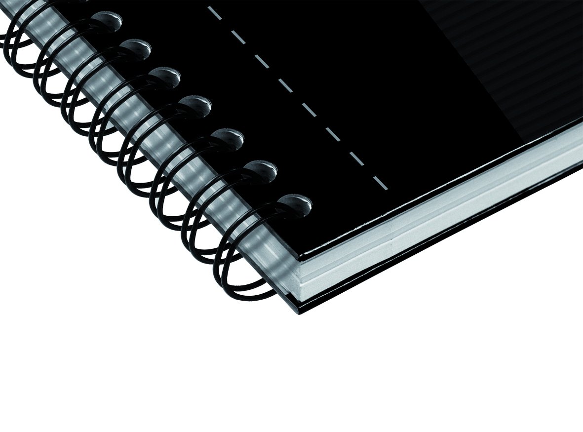 Oxford Collegeblock A4, kariert mit Rand 140 Seiten, smart black/schwarz, 5 Stück