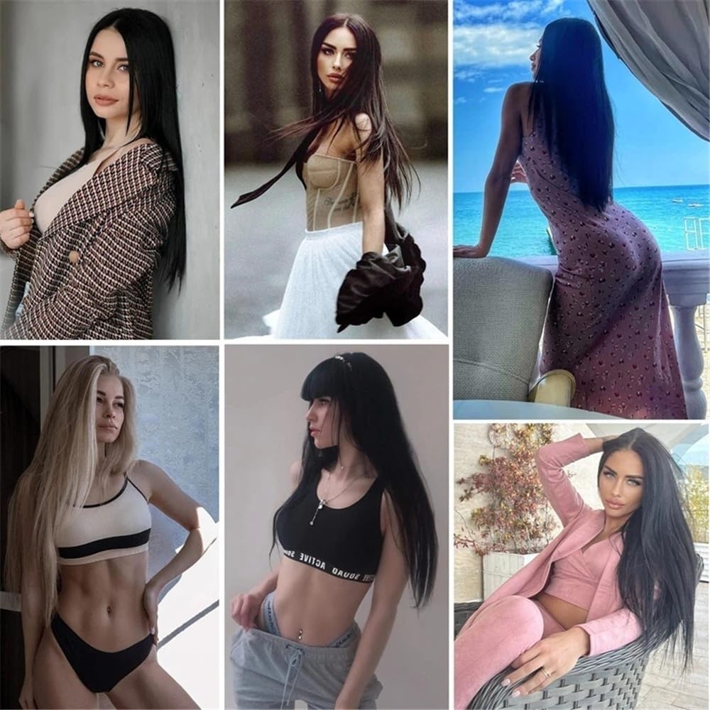 Modne przedłużanie włosów 120 g przedłużanie włosów ludzkich spinka 8 sztuk dla brazylijskich pełna głowa dla naturalnych czarnych bezszwowych miękkich włosów (Dark Brown, 20 cali, 120 g)