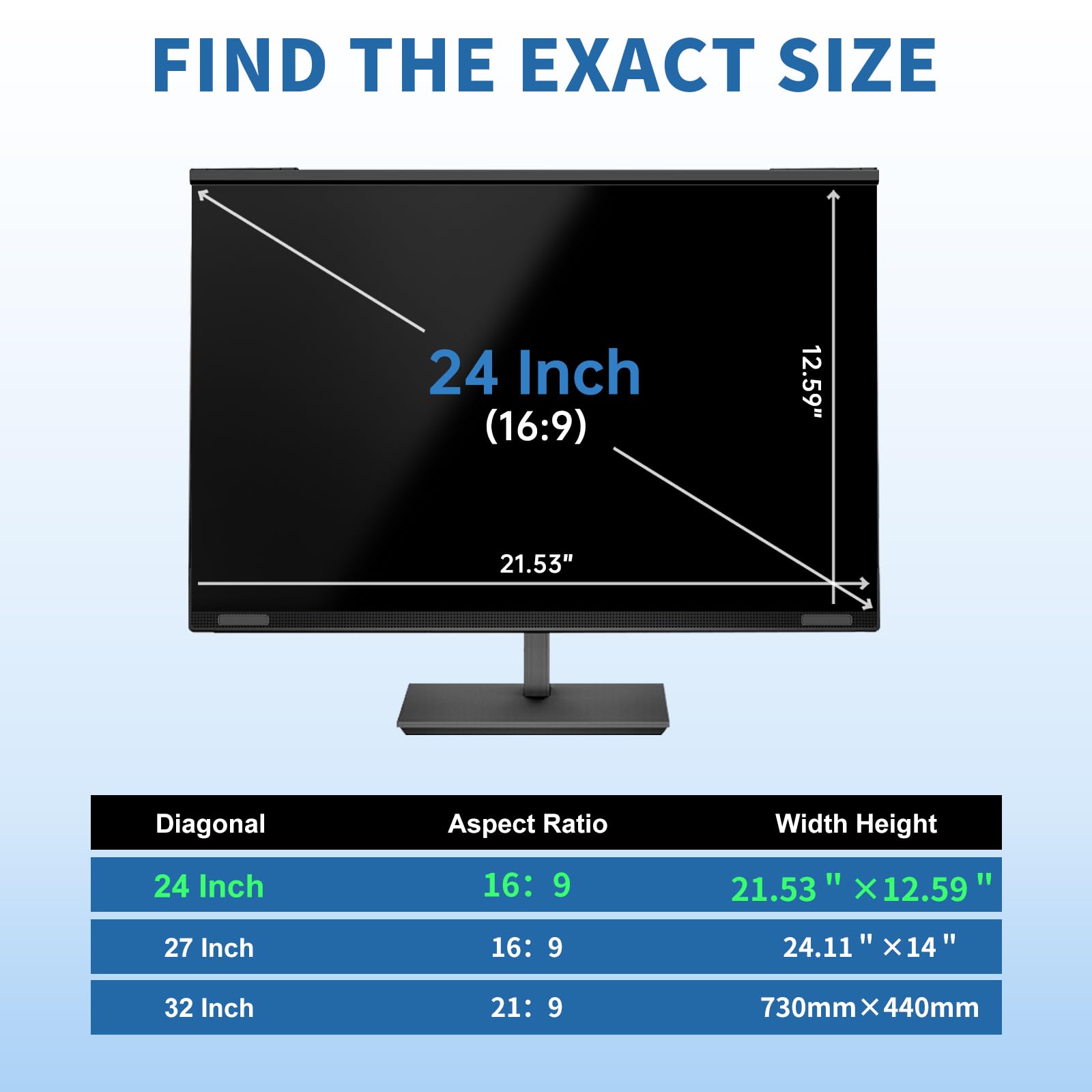 Protector de pantalla de privacidad para computadora para monitores de 23 a 24 pulgadas, clip magnético, visión de 28°, antirreflejos, antiarañazos, filtro de bloqueo de luz azul extraíble