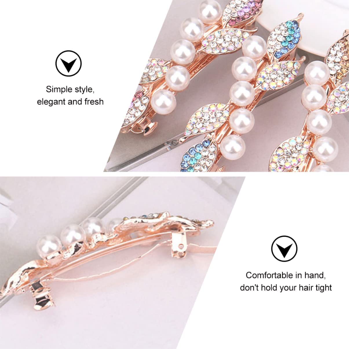 Forcine for Capelli Temperamento/Barrette for Capelli, Fermagli for Capelli Perla Perla Fermagli for Capelli con Strass Farfalla Strass: 6 Pezzi