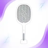 Raquete Elétrica Mata Mosquito Pernilongo 2 em 1 com Luz UV Armadilha Contra Dengue Insetos Recarregável USB Bivolt