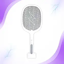 Raquete Elétrica Mata Mosquito Pernilongo 2 em 1 com Luz UV Armadilha Contra Dengue Insetos Recarregável USB Bivolt