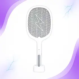 Raquete Elétrica Mata Mosquito Pernilongo 2 em 1 com Luz UV Armadilha Contra Dengue Insetos Recarregável USB Bivolt