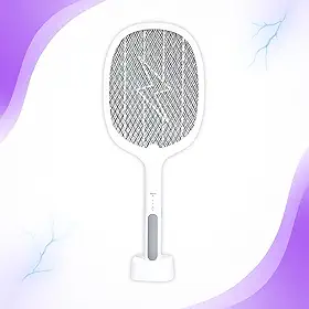 Raquete Elétrica Mata Mosquito Pernilongo 2 em 1 com Luz UV Armadilha Contra Dengue Insetos Recarregável USB Bivolt