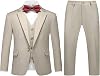 Lamgool Boys Suits 3 Piece Slim Fit One Button Tuxedo Jacket Vest and Pant for Kids Prom Wedding Formal Set Size 4-14 Years